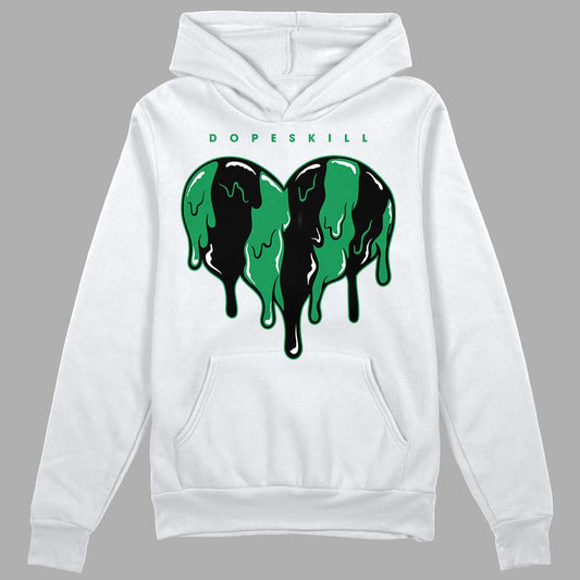 Jordan 1 Low Lucky Green DopeSkill Hoodie Sweatshirt Slime Drip Heart Graphic Streetwear - White