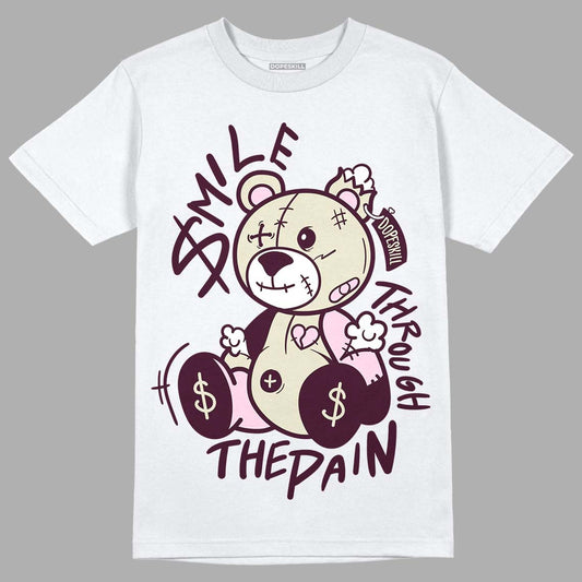 Dunk Low Night Maroon and Medium Soft Pink DopeSkill T-Shirt BEAN Graphic Streetwear - White 