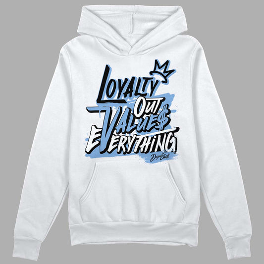 Jordan 5 Retro University Blue DopeSkill Hoodie Sweatshirt LOVE Graphic Streetwear - White