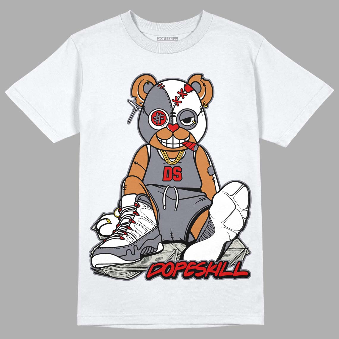 Fire Red 9s DopeSkill T-Shirt Greatest Graphic - White 