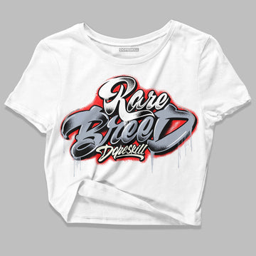 Jordan 3 Retro White Cement Reimagined DopeSkill Women's Crop Top Rare Breed Type Graphic Streetwear - White