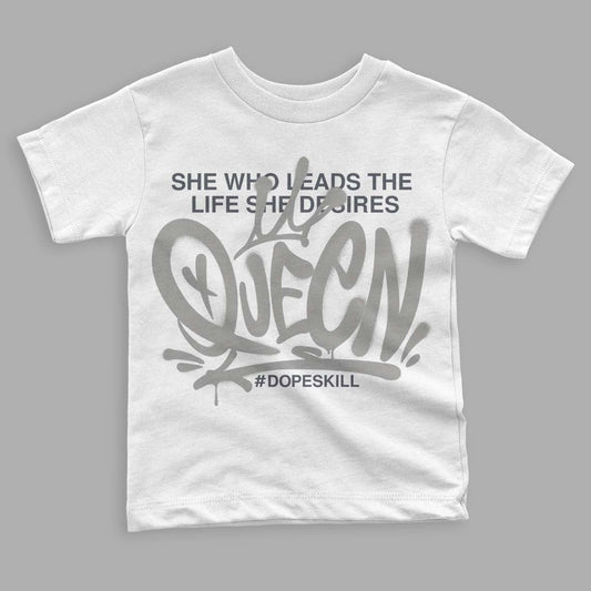 Cool Grey 11s DopeSkill Toddler Kids T-shirt Queen Graphic - White 