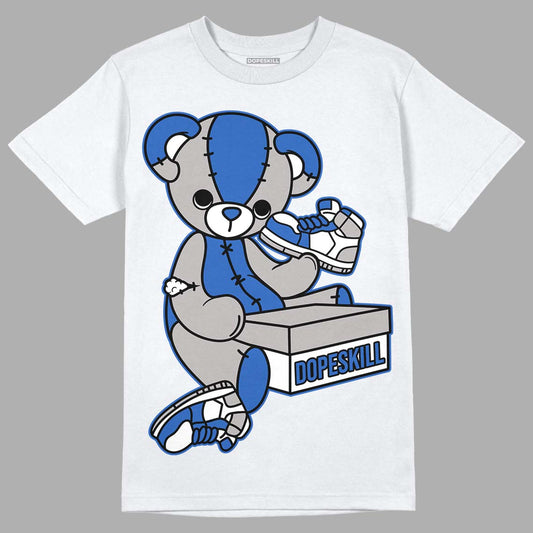 True Blue 1s DopeSkill T-Shirt Sneakerhead BEAR Graphic - White