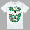 Jordan 2 Retro Lucky Green DopeSkill T-Shirt New Double Bear Graphic Streetwear - White 