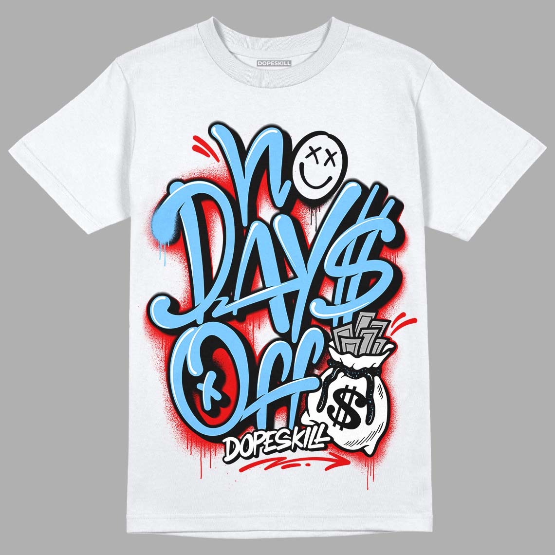 Travis Scott x Jordan 4 Retro 'Cactus Jack' DopeSkill T-Shirt No Days Off Graphic Streetwear  - White 