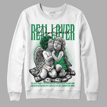 Jordan 2 Retro Lucky Green DopeSkill Sweatshirt Real Lover Graphic Streetwear  - White 