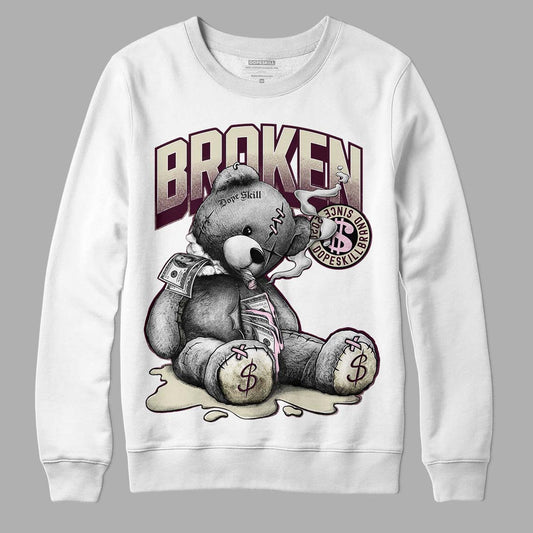 Dunk Low Night Maroon and Medium Soft Pink DopeSkill Sweatshirt Sick Bear Graphic Streetwear - White 