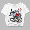 Jordan 3 Retro White Cement Reimagined DopeSkill Women's Crop Top LOVE Graphic Streetwear - White