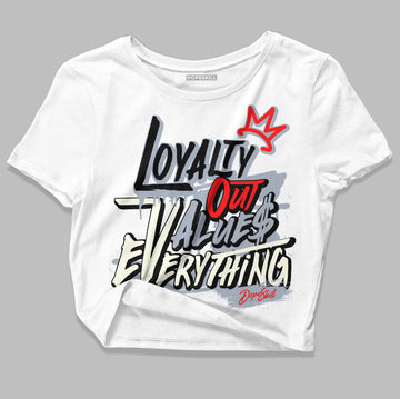 Jordan 3 Retro White Cement Reimagined DopeSkill Women's Crop Top LOVE Graphic Streetwear - White