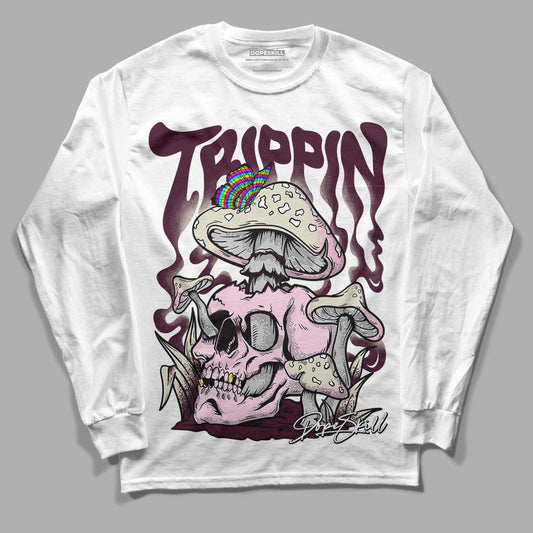 Dunk Low Night Maroon and Medium Soft Pink DopeSkill Long Sleeve T-Shirt Trippin Graphic Streetwear - White 