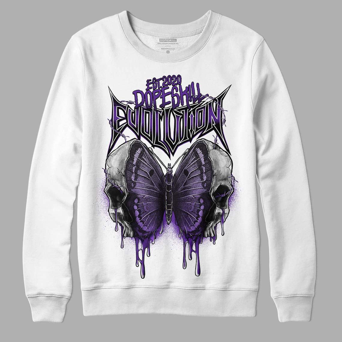 PURPLE Collection DopeSkill Sweatshirt DopeSkill Evolution Graphic - White 