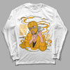 Taxi Yellow Toe 1s DopeSkill Long Sleeve T-Shirt Money Is The Motive Graphic - White 