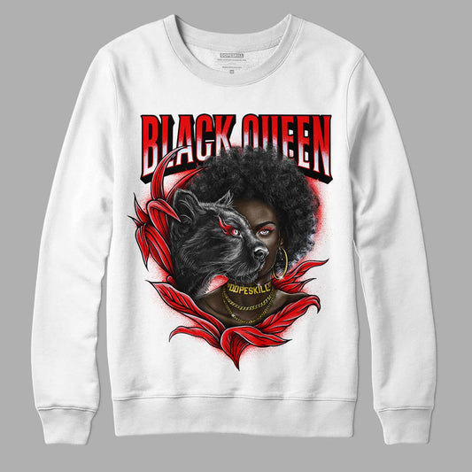Cherry 11s DopeSkill Sweatshirt New Black Queen Graphic - White 
