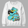 Aqua 5s DopeSkill Sweatshirt Bear Steals Sneaker Graphic - White