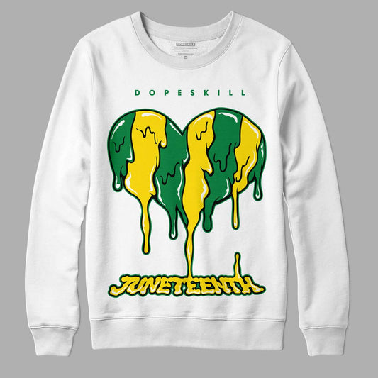 Dunk Low Reverse Brazil DopeSkill Sweatshirt Juneteenth Heart Graphic - White