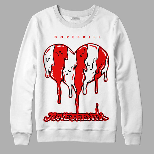 Cherry 11s DopeSkill Sweatshirt Juneteenth Heart Graphic - White