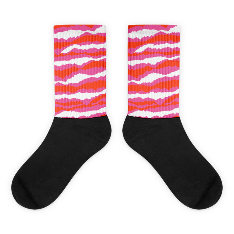 Abstract Tiger Sublimated Socks Match Jordan 5 GS Pinksicle