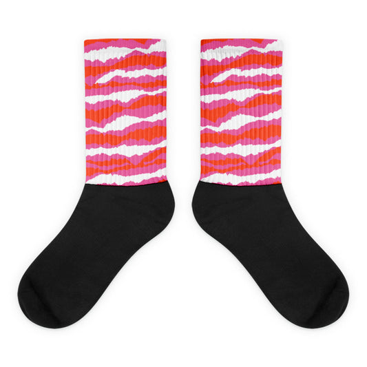 Abstract Tiger Sublimated Socks Match Jordan 5 GS Pinksicle