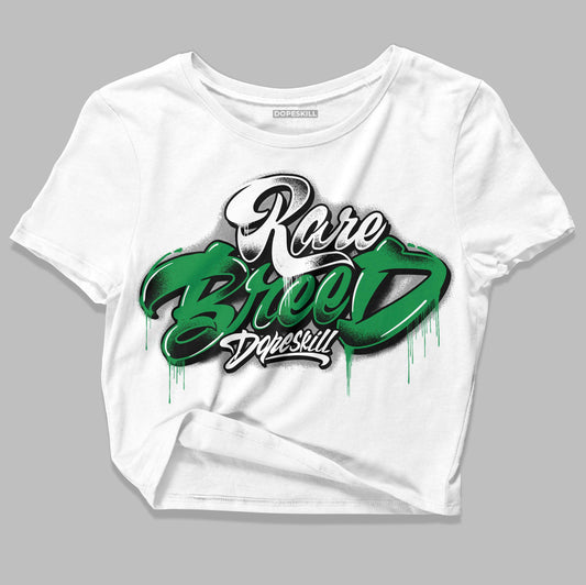 Jordan 3 WMNS “Lucky Green” DopeSkill Women's Crop Top Rare Breed Type Graphic Streetwear - White