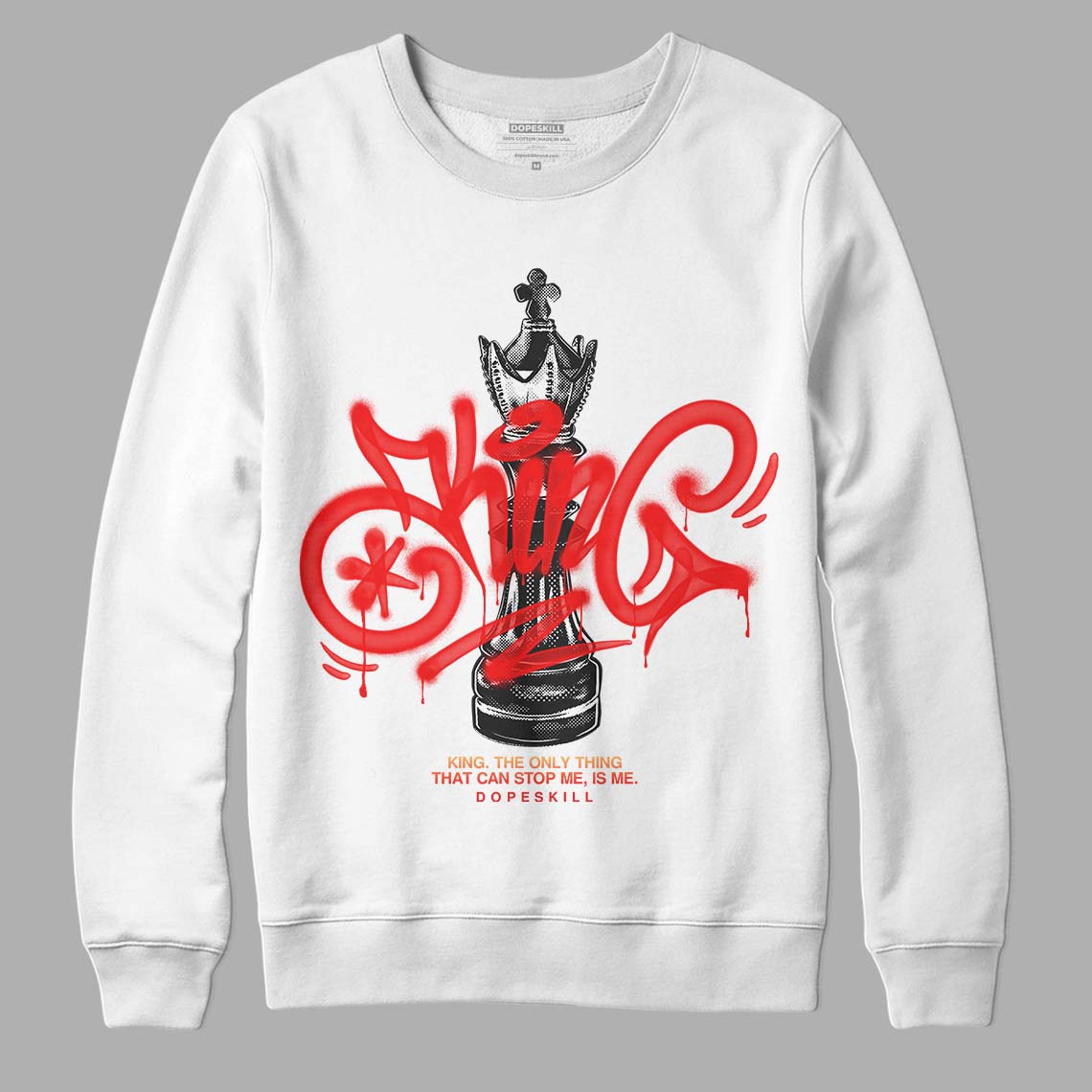 Jordan 5 "Dunk On Mars" DopeSkill Sweatshirt King Chess Graphic Streetwear - White