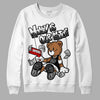 Dunk Low Panda White Black DopeSkill Sweatshirt Money Is Our Motive Bear Graphic - White 