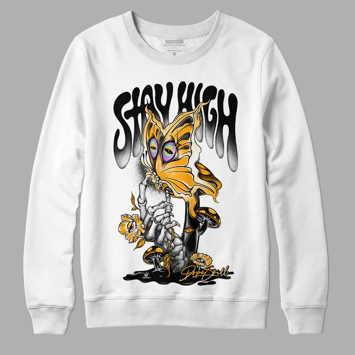 Black Taxi 12s DopeSkill Sweatshirt Stay High Graphic - White 