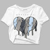 Jordan 6 Retro Cool Grey DopeSkill Women's Crop Top Slime Drip Heart Graphic Streetwear - White