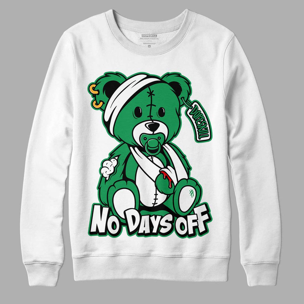 Jordan 6 Rings "Lucky Green" DopeSkill Sweatshirt Hurt Bear Graphic Streetwear - White