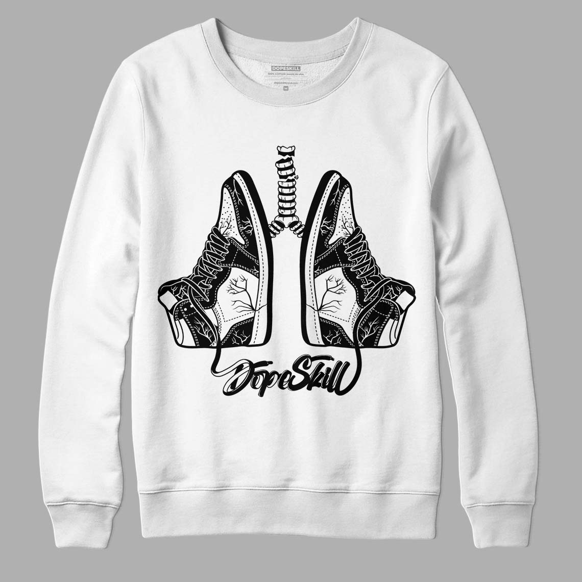 Jordan 1 High 85 Black White DopeSkill Sweatshirt Breathe Graphic Streetwear - White 