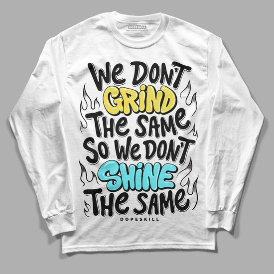 Jordan 5 Aqua DopeSkill Long Sleeve T-Shirt Grind Shine Graphic Streetwear  - White 