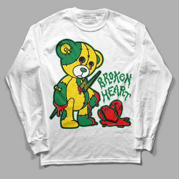 Dunk Low Reverse Brazil DopeSkill Long Sleeve T-Shirt Broken Heart Graphic - White