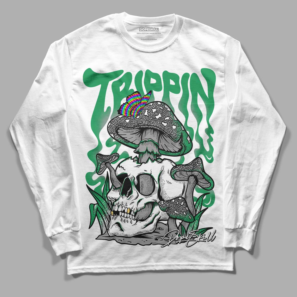 Jordan 3 WMNS “Lucky Green” DopeSkill Long Sleeve T-Shirt Trippin Graphic Streetwear - White