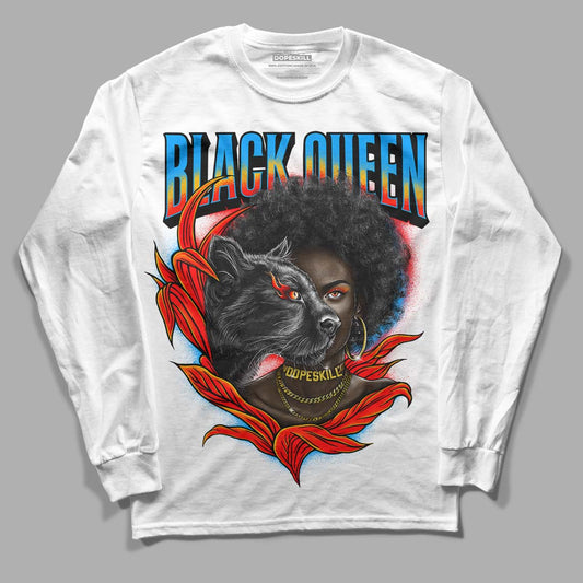 Fruity Pebbles Dunks DopeSkill Long Sleeve T-Shirt New Black Queen Graphic - White 