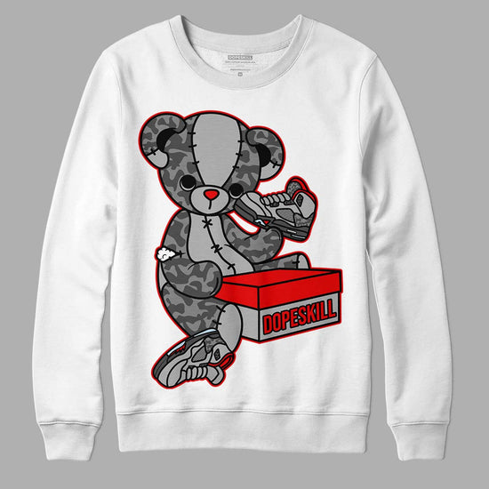 Jordan 5 Retro P51 Camo DopeSkill Sweatshirt Sneakerhead BEAR Graphic Streetwear - White 