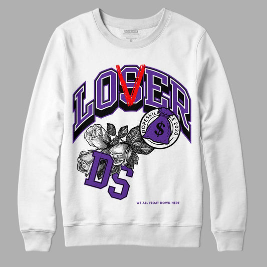 PURPLE Collection DopeSkill Sweatshirt Loser Lover Graphic - White 