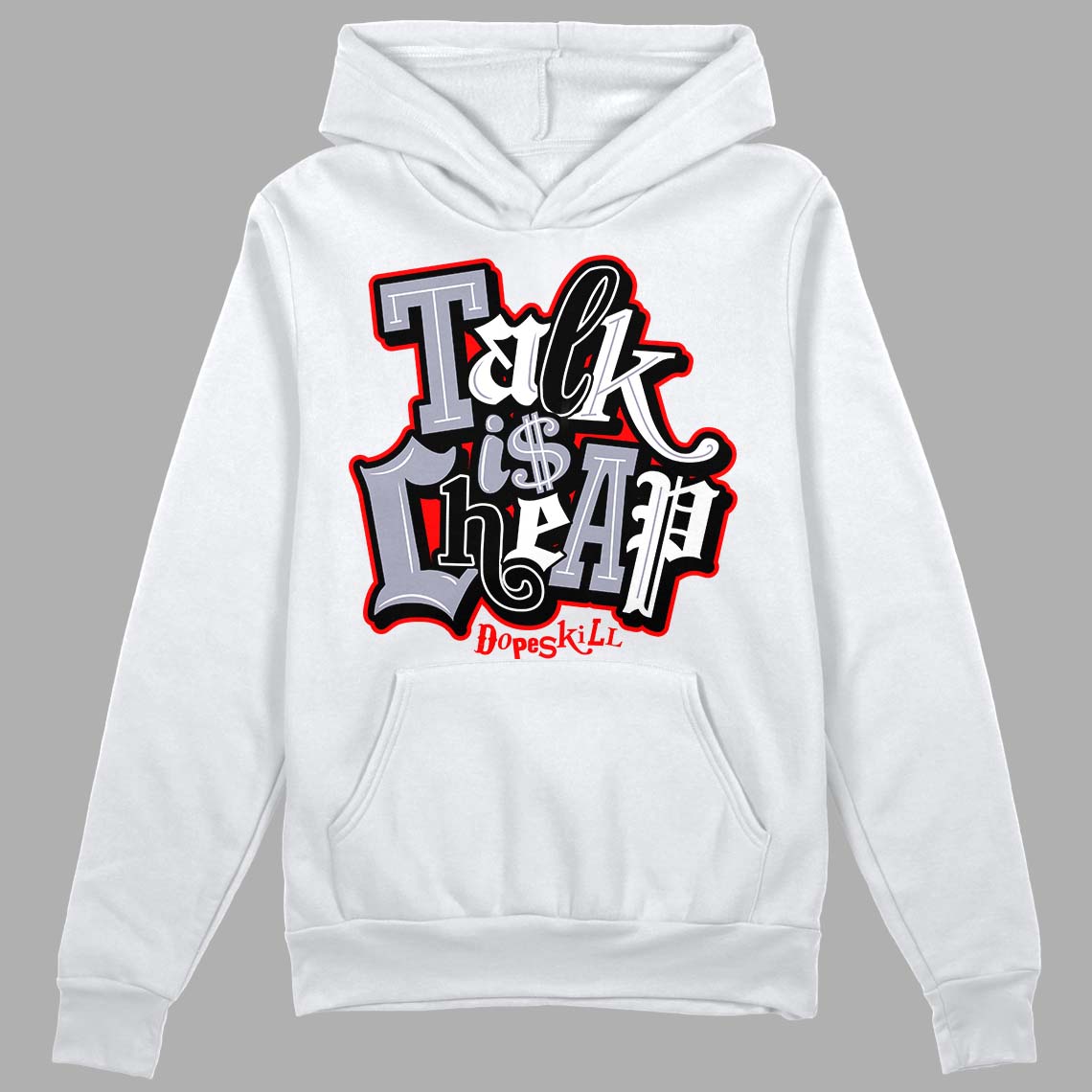 Jordan 13 Retro 'Black Flint' DopeSkill Hoodie Sweatshirt Talk Is Chip Graphic Streetwear - White