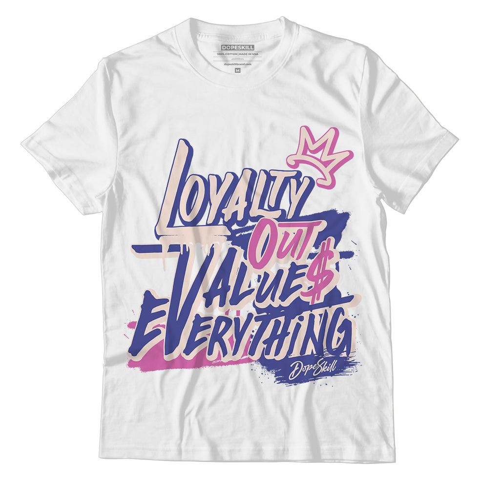 Jordan 7 SE Sapphire DopeSkill T-Shirt LOVE Graphic - White 