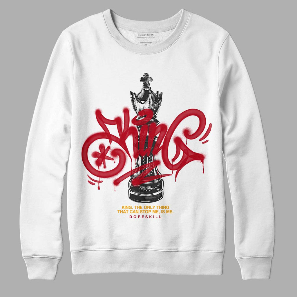 Jordan 7 Retro Cardinal DopeSkill Sweatshirt King Chess Graphic Streetwear - White 