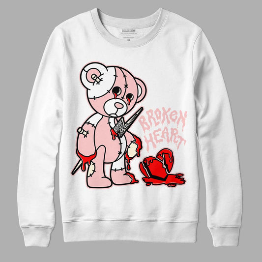 Jordan 1 High OG WMNS Washed Pink DopeSkill Sweatshirt Broken Heart Graphic Streetwear - White