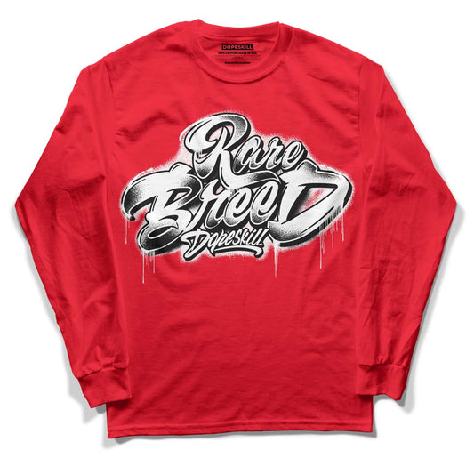 Red Thunder 4s DopeSkill Red Long Sleeve T-Shirt Rare Breed Type Graphic