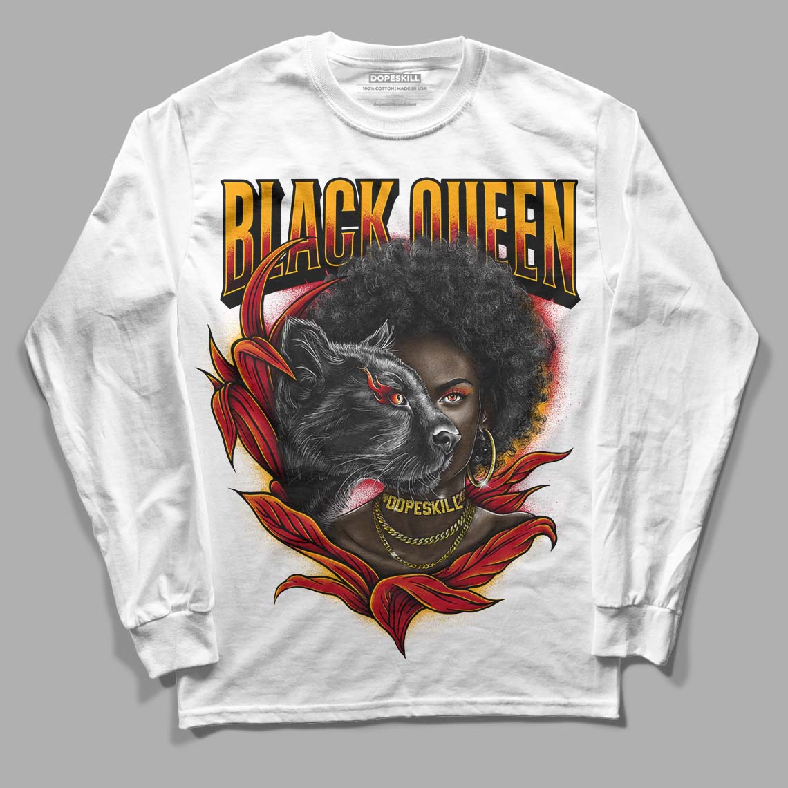 Cardinal 7s DopeSkill Long Sleeve T-Shirt New Black Queen Graphic - White 