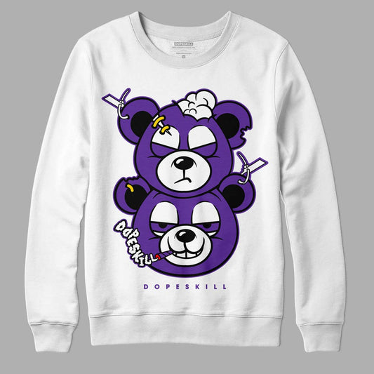 PURPLE Collection DopeSkill Sweatshirt New Double Bear Graphic - White 