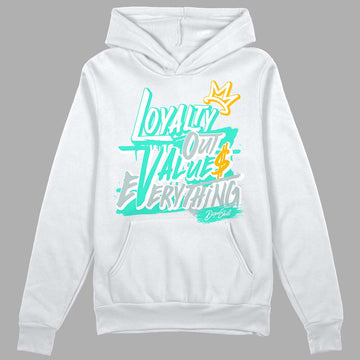 New Emerald 1s  DopeSkill Hoodie Sweatshirt LOVE Graphic - White 