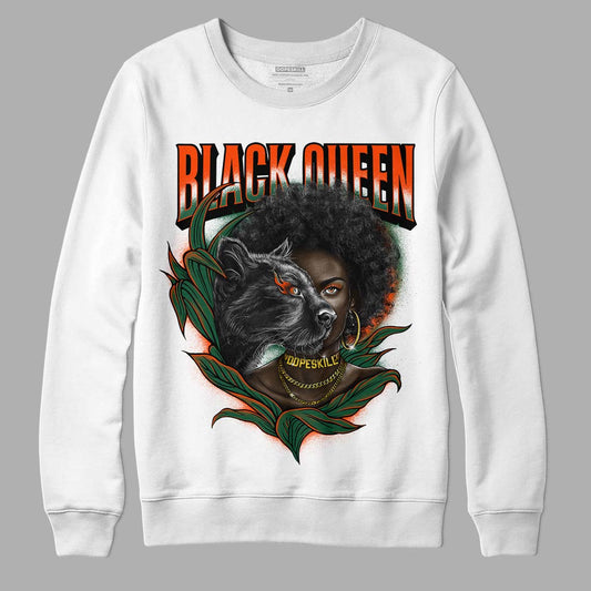 Dunk Low Team Dark Green Orange DopeSkill Sweatshirt New Black Queen Graphic - White 