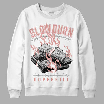 Rose Whisper Dunk Low DopeSkill Sweatshirt Slow Burn Graphic - White