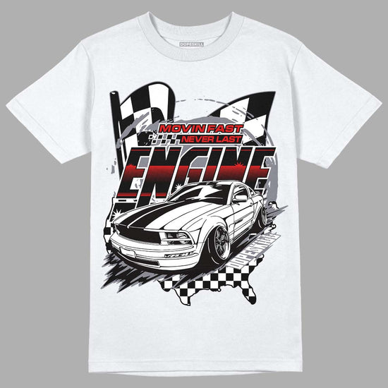Fire Red 9s DopeSkill T-Shirt ENGINE Tshirt Graphic - White 
