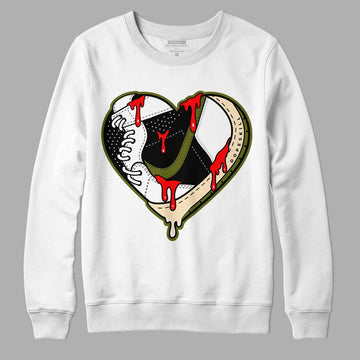 Travis Scott x Jordan 1 Low OG “Olive” DopeSkill Sweatshirt Heart Jordan 1 Graphic Streetwear - White