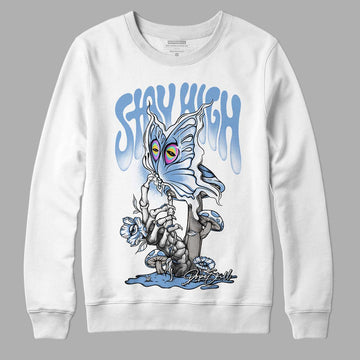 Jordan 5 Retro University Blue DopeSkill Sweatshirt Stay High Graphic Streetwear - White 