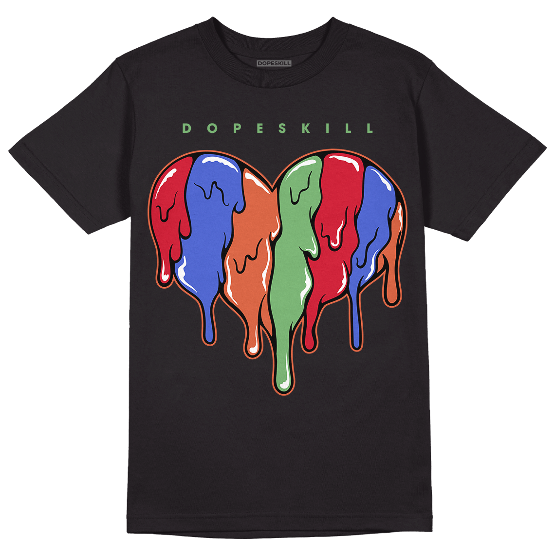 Jordan 5 Low “Doernbecher” DopeSkill T-Shirt Slime Drip Heart Graphic - Black 