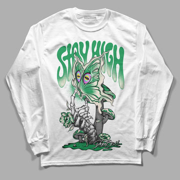 Jordan 2 Retro Lucky Green DopeSkill Long Sleeve T-Shirt Stay High Graphic Streetwear  - White 